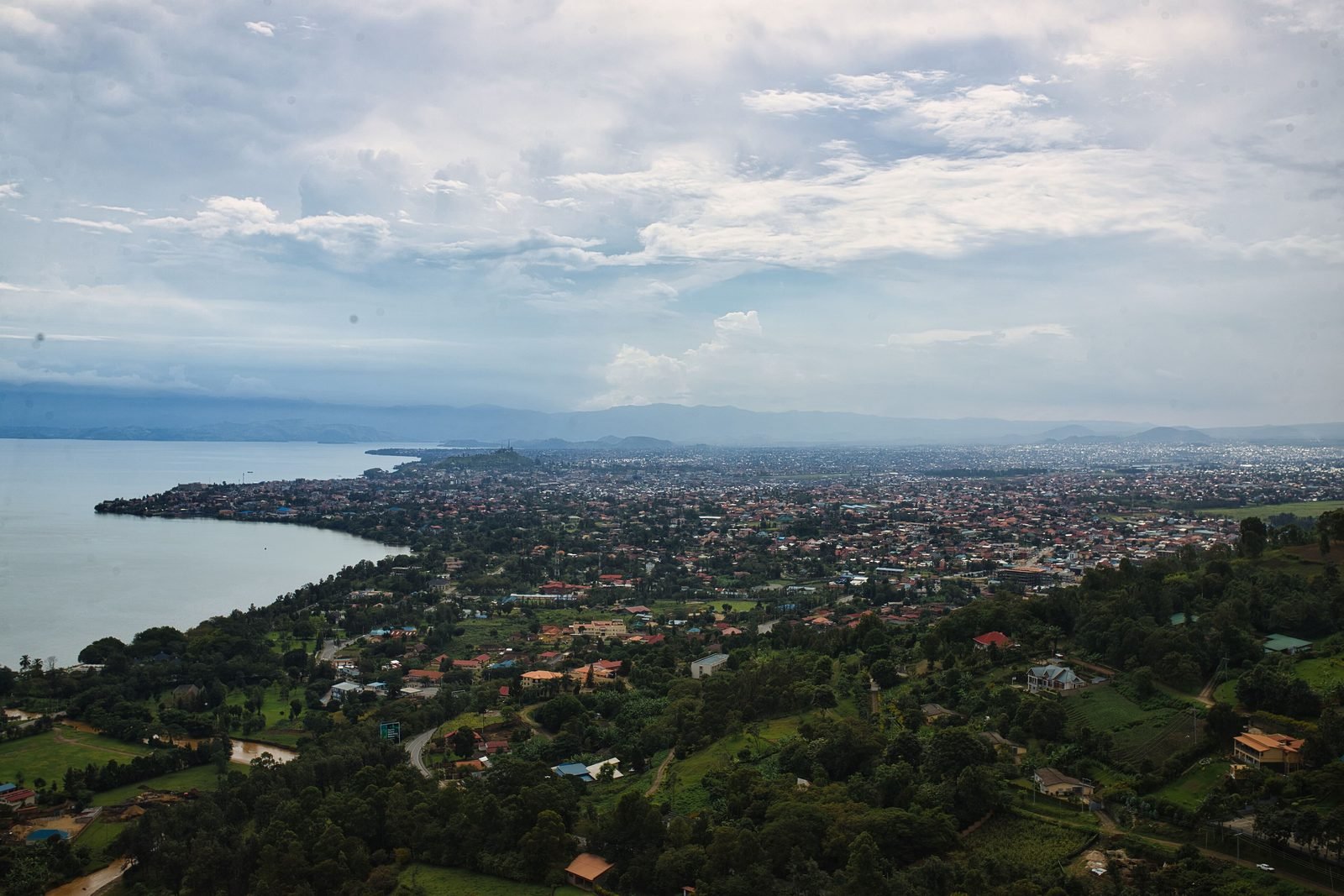 Goma on the northern shore of Lake Kivu, with Gisenyi, Rwanda, beyond