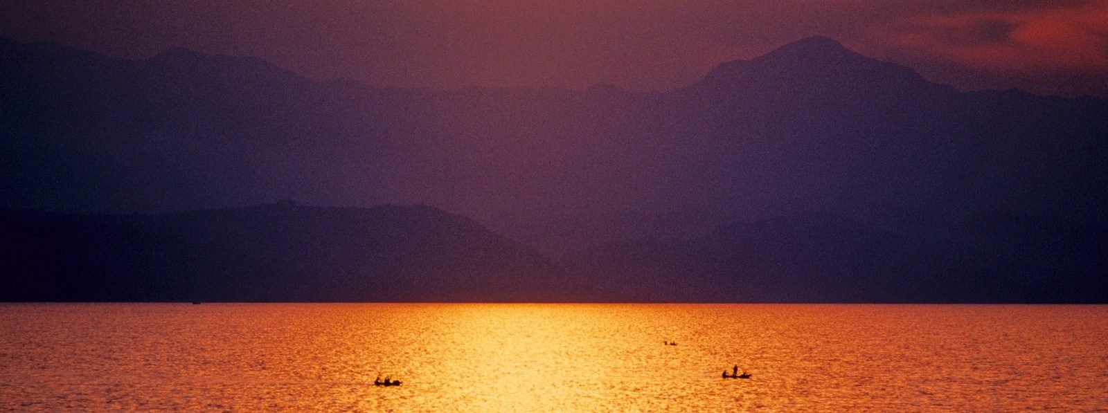 Lake Kivu at sunset seen from Goma, DR Congo